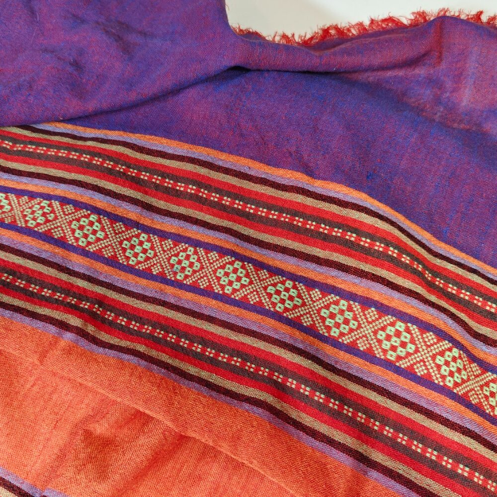 Handwoven Striped Colorful Scarf - Geometric Pattern - Colorblock - Picture 4 of 5